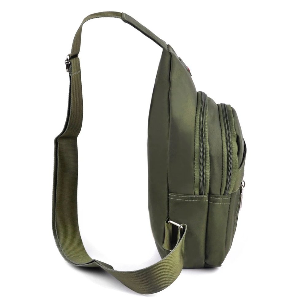Olive Green Crossbody Sling Bag Backpack - Picture 3 of 8